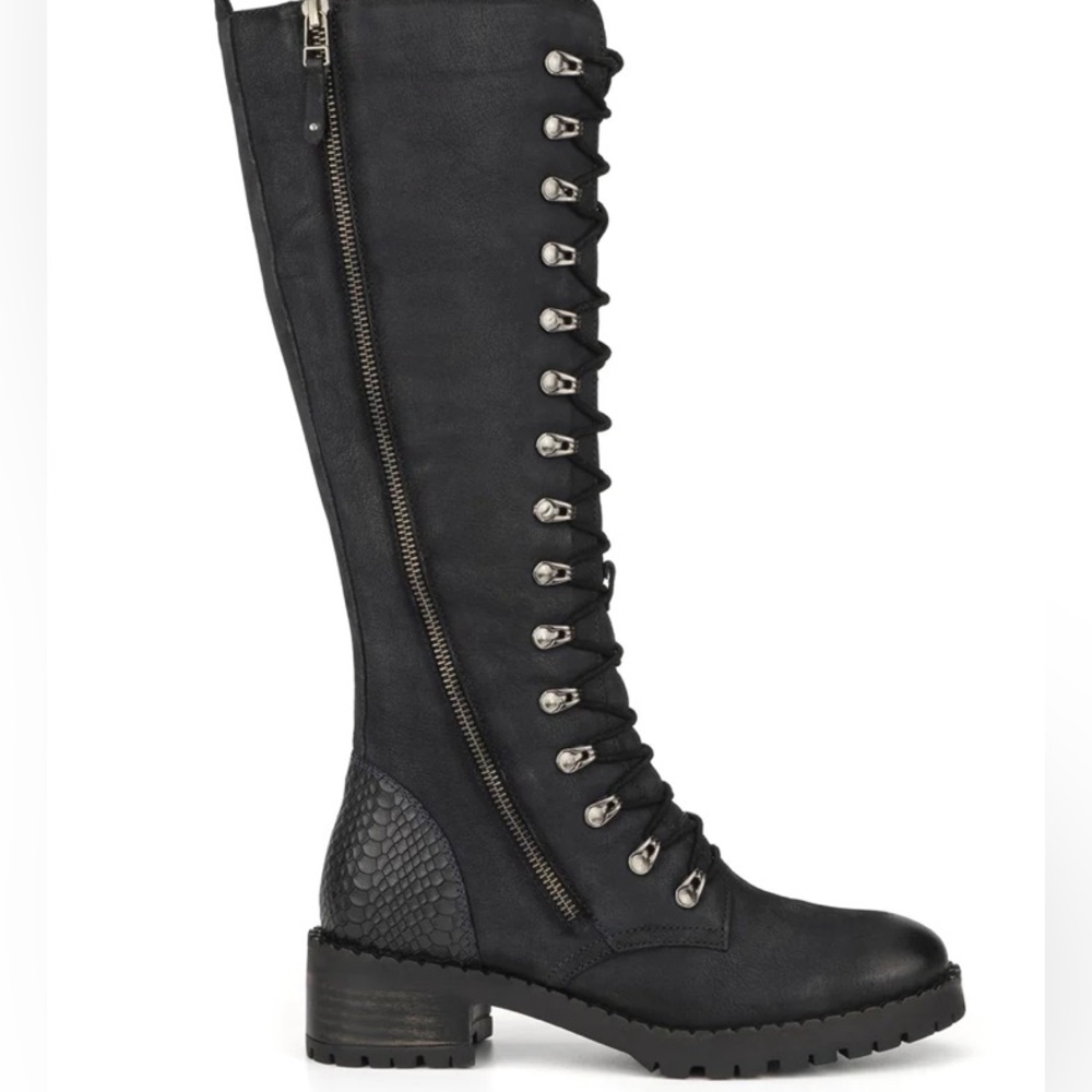 NWT Women’s $398 MSRP Navy Vintage Foundry Tall Henrietta Lace Up Boots Size 6